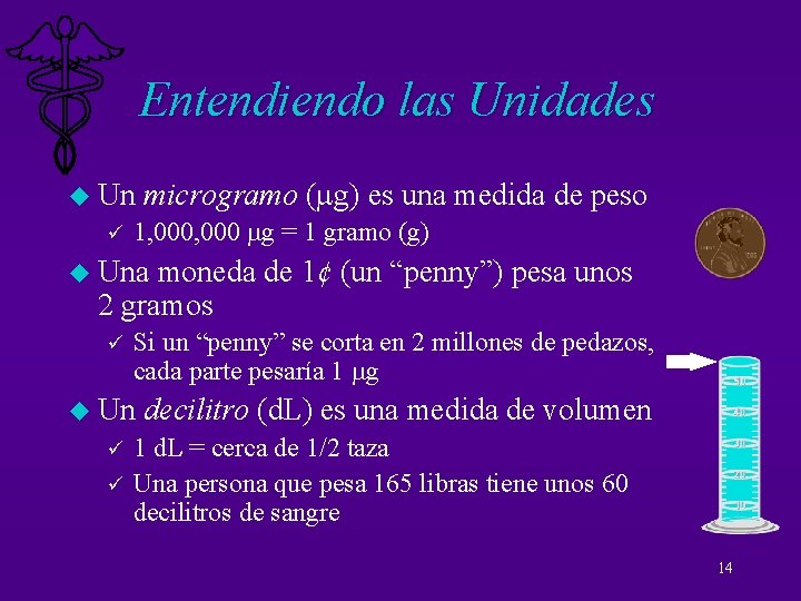 Entendiendo las Unidades u Un ü microgramo ( g) es una medida de peso