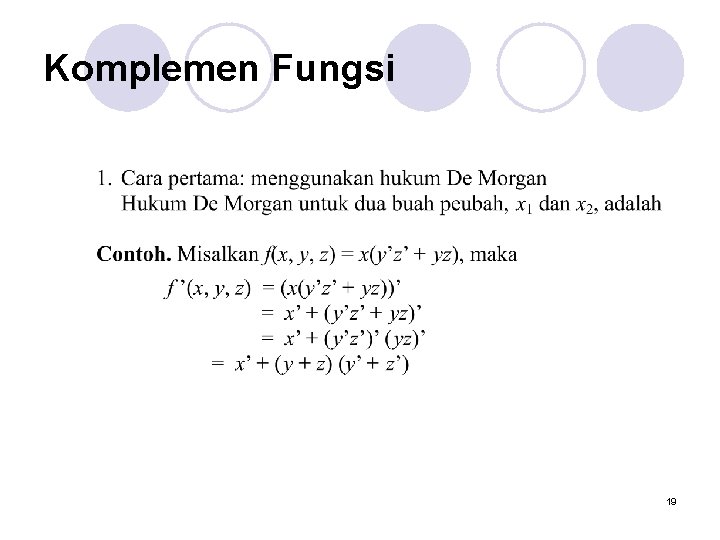 Komplemen Fungsi 19 