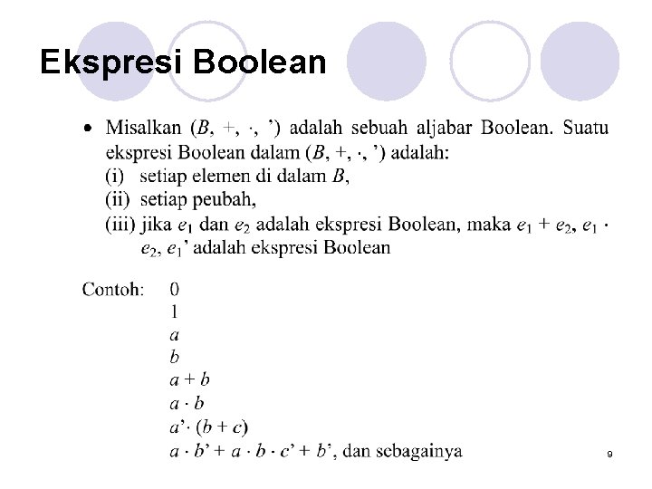 Ekspresi Boolean 9 