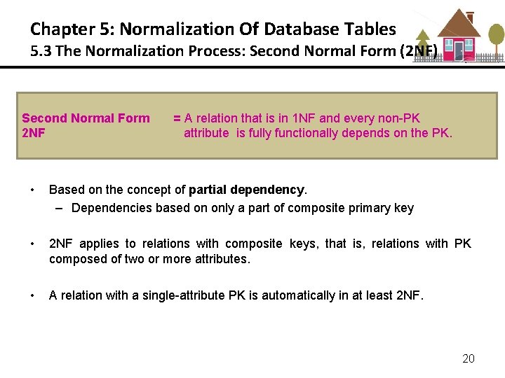 Chapter 5: Normalization Of Database Tables 5. 3 The Normalization Process: Second Normal Form