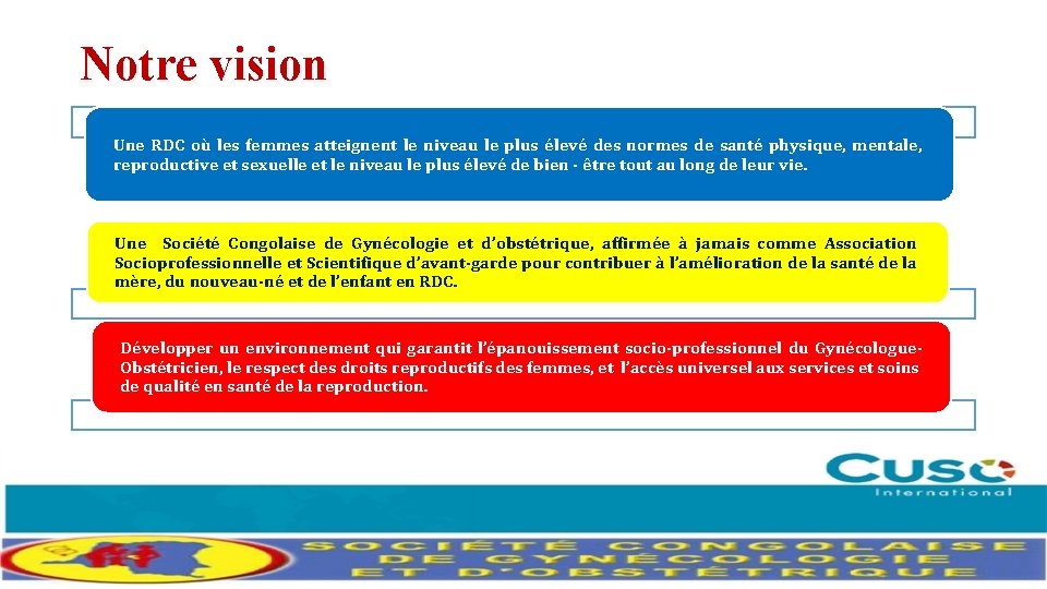 Notre vision Une RDC où les femmes atteignent le niveau le plus élevé des