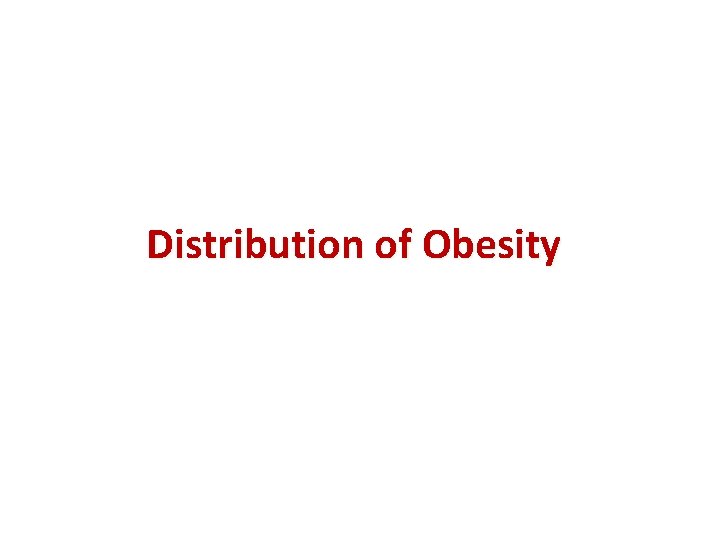 Distribution of Obesity 