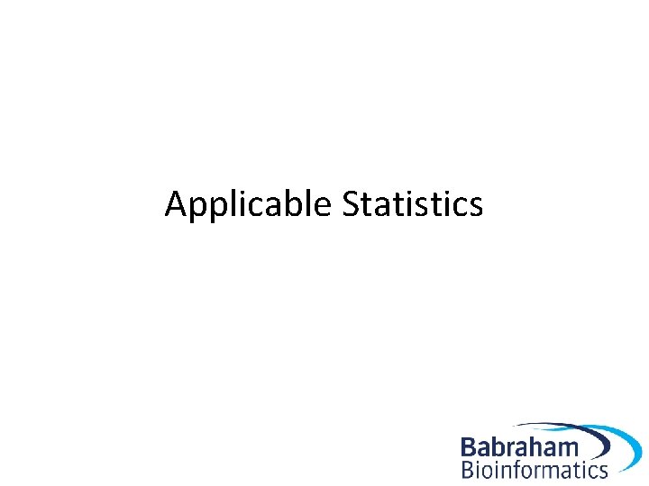 Applicable Statistics 