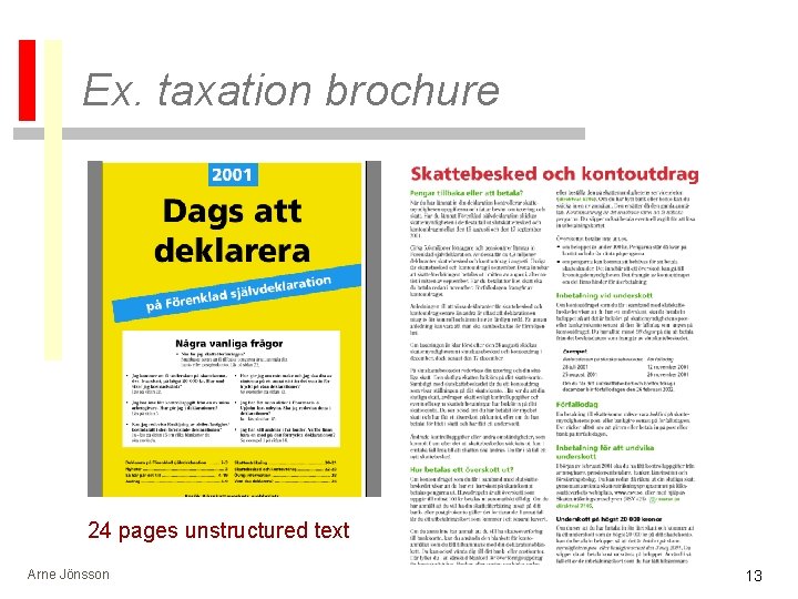 Ex. taxation brochure 24 pages unstructured text Arne Jönsson 13 