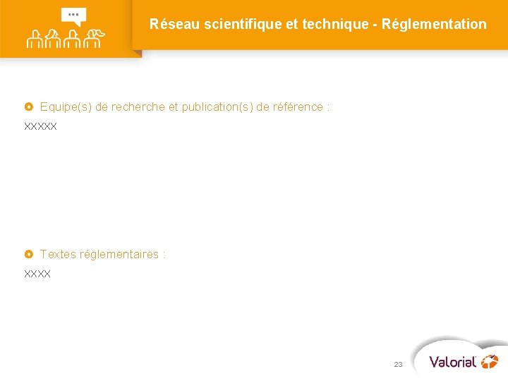 Réseau scientifique et technique - Réglementation Equipe(s) de recherche et publication(s) de référence :