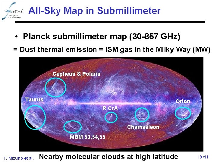 All-Sky Map in Submillimeter • Planck submillimeter map (30 -857 GHz) = Dust thermal