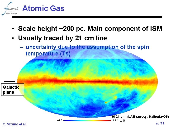 Atomic Gas • Scale height ~200 pc. Main component of ISM • Usually traced