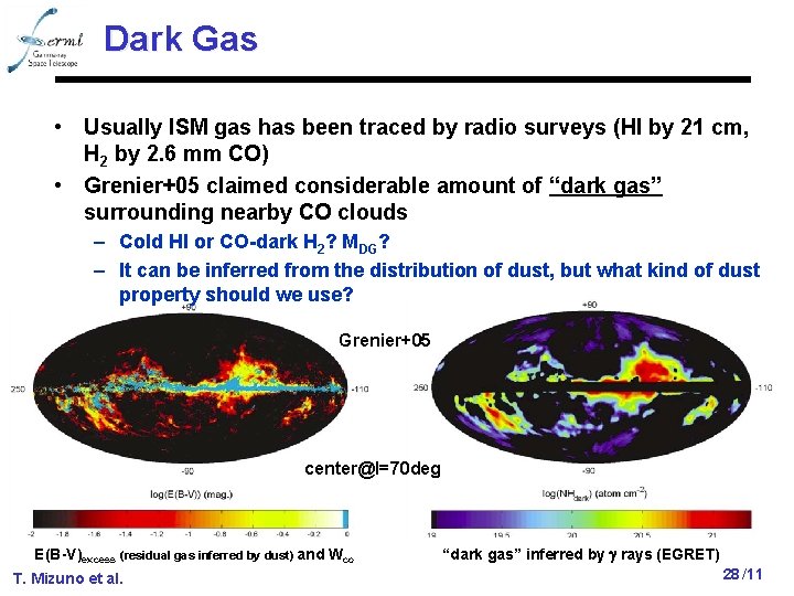 Dark Gas • Usually ISM gas has been traced by radio surveys (HI by
