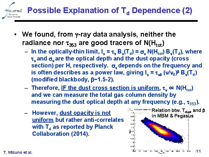 Possible Explanation of Td Dependence (2) • We found, from g-ray data analysis, neither