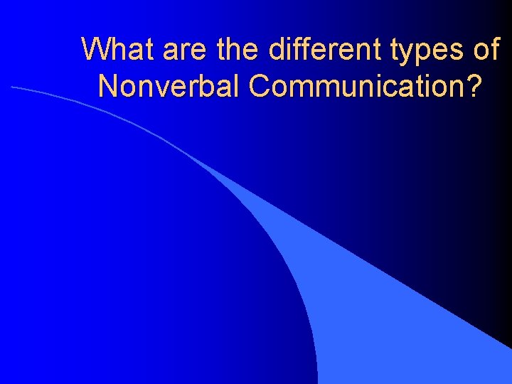 What are the different types of Nonverbal Communication? 