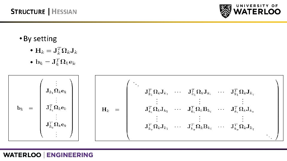 STRUCTURE | HESSIAN • By setting • W • s 