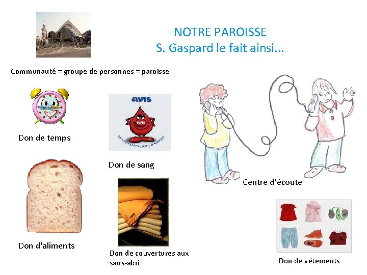 NOTRE PAROISSE S. Gaspard le fait ainsi. . . Communauté = groupe de personnes