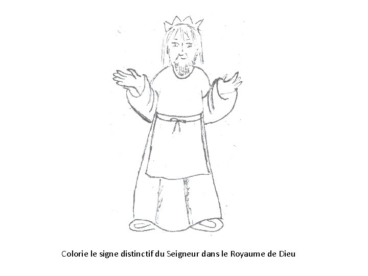 Colorie le signe distinctif du Seigneur dans le Royaume de Dieu 