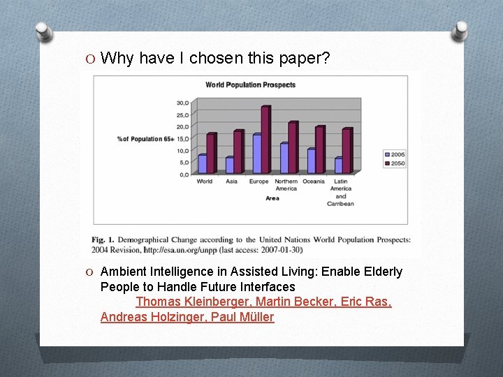 O Why have I chosen this paper? O Ambient Intelligence in Assisted Living: Enable