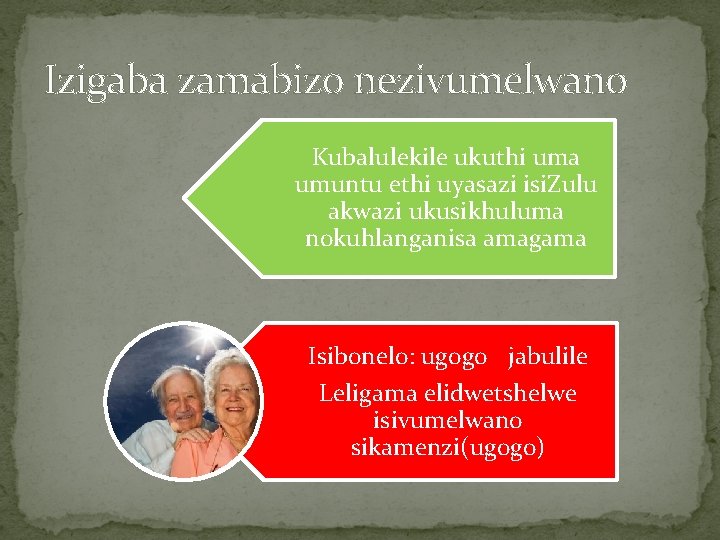 Izigaba zamabizo nezivumelwano Kubalulekile ukuthi uma umuntu ethi uyasazi isi. Zulu akwazi ukusikhuluma nokuhlanganisa