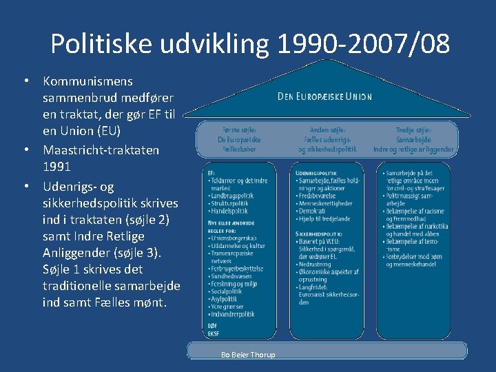 Politiske udvikling 1990 -2007/08 • Kommunismens sammenbrud medfører en traktat, der gør EF til