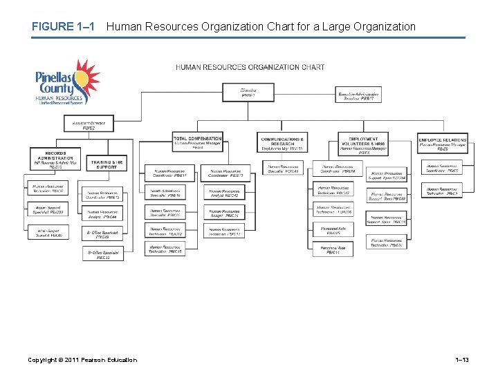 FIGURE 1– 1 Human Resources Organization Chart for a Large Organization Copyright © 2011