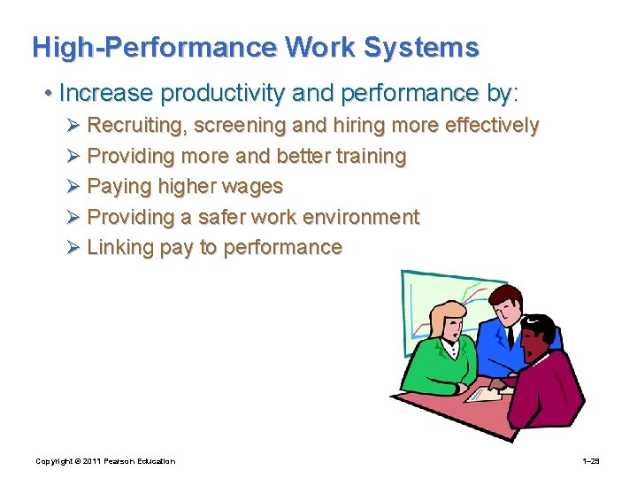 High-Performance Work Systems • Increase productivity and performance by: Ø Recruiting, screening and hiring