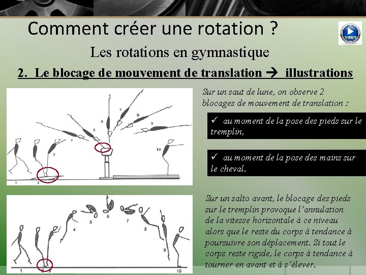 Comment créer une rotation ? Les rotations en gymnastique 2. Le blocage de mouvement