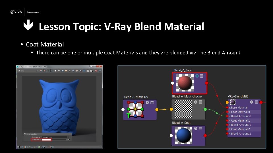  Lesson Topic: V-Ray Blend Material • Coat Material • There can be one