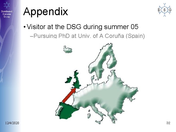 Appendix • Visitor at the DSG during summer 05 –Pursuing Ph. D at Univ.