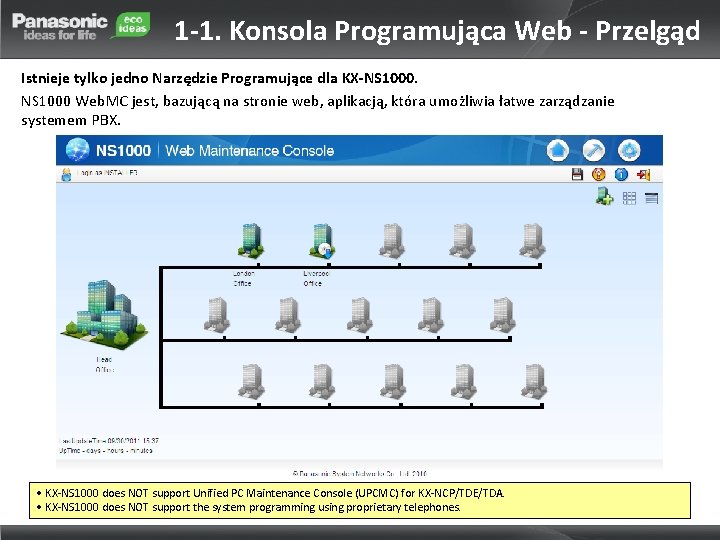 1 -1. Konsola Programująca Web - Przelgąd Istnieje tylko jedno Narzędzie Programujące dla KX-NS