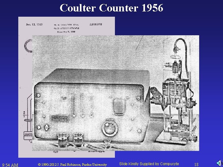 Coulter Counter 1956 9: 54 AM © 1990 -2012 J. Paul Robinson, Purdue University