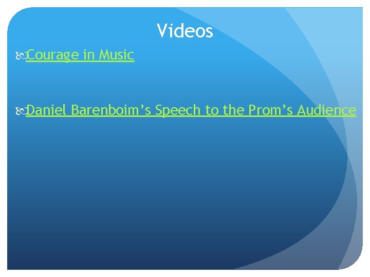 Videos Courage in Music Daniel Barenboim’s Speech to the Prom’s Audience 