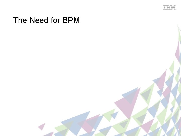 The Need for BPM 