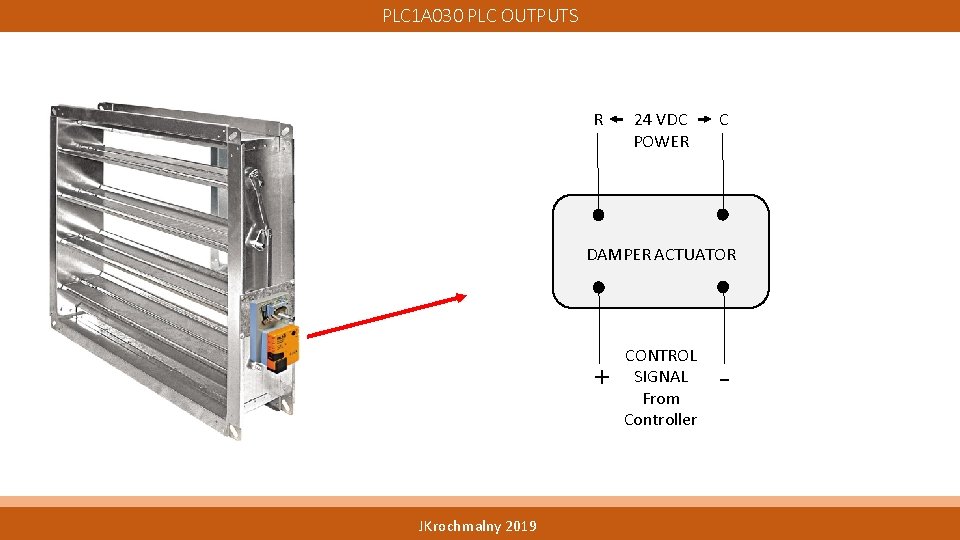 PLC 1 A 030 PLC OUTPUTS R 24 VDC POWER C DAMPER ACTUATOR +