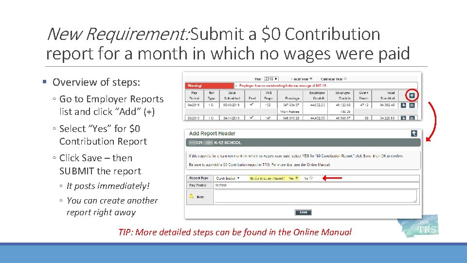 New Requirement: Submit a $0 Contribution report for a month in which no wages