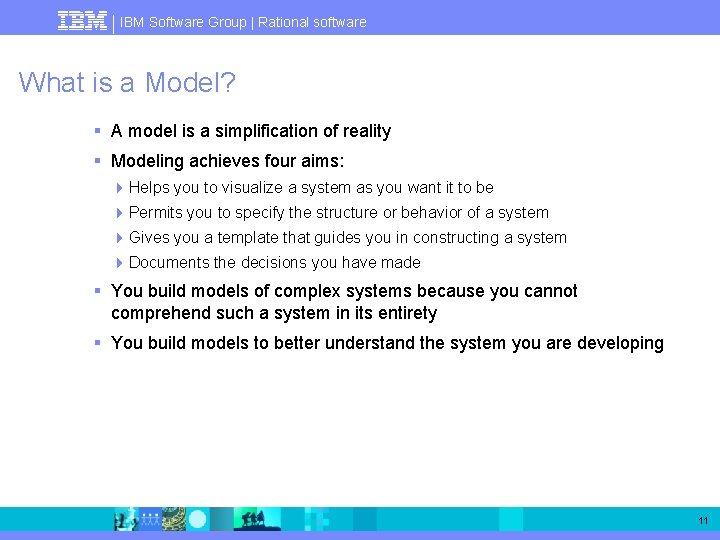 IBM Software Group | Rational software What is a Model? § A model is