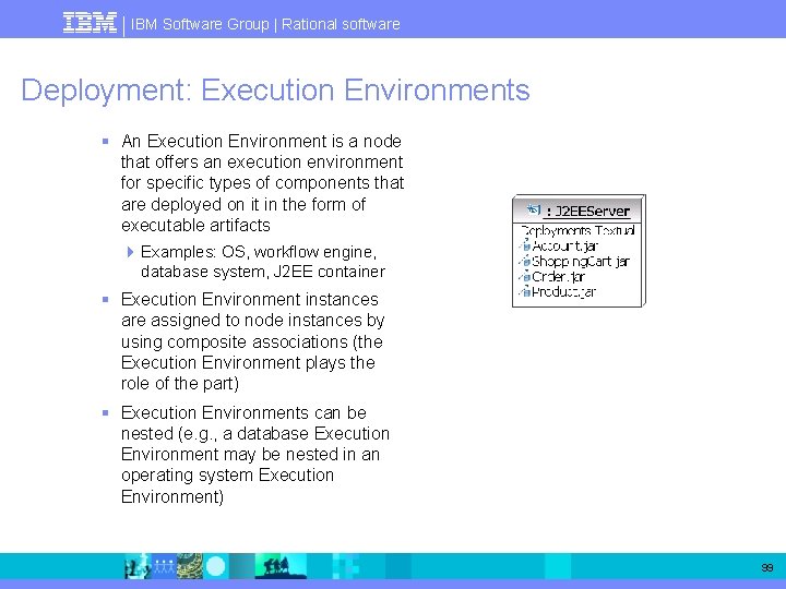 IBM Software Group | Rational software Deployment: Execution Environments § An Execution Environment is