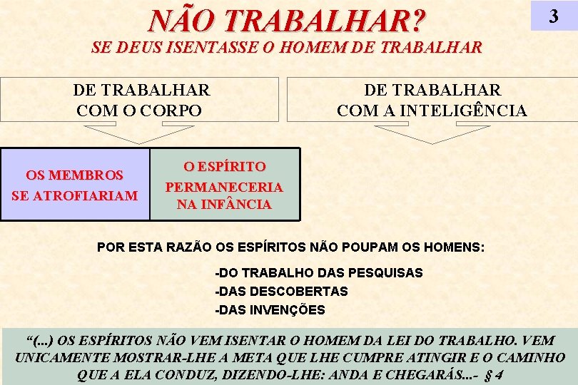 NÃO TRABALHAR? 3 SE DEUS ISENTASSE O HOMEM DE TRABALHAR COM O CORPO OS