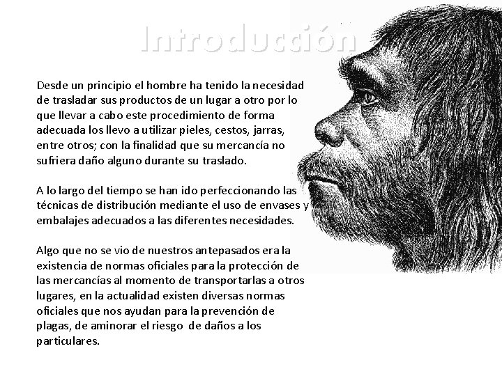 Introducción Desde un principio el hombre ha tenido la necesidad de trasladar sus productos