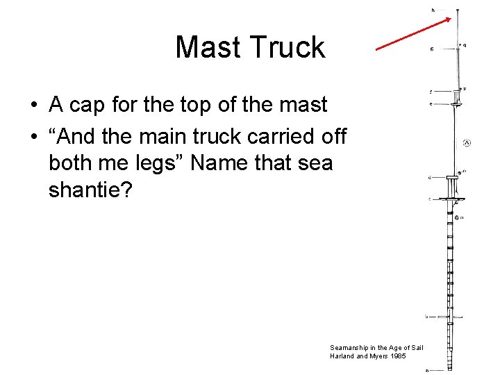 Mast Truck • A cap for the top of the mast • “And the