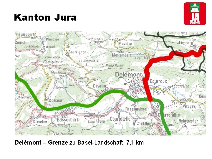 Kanton Jura Delémont – Grenze zu Basel-Landschaft, 7, 1 km 