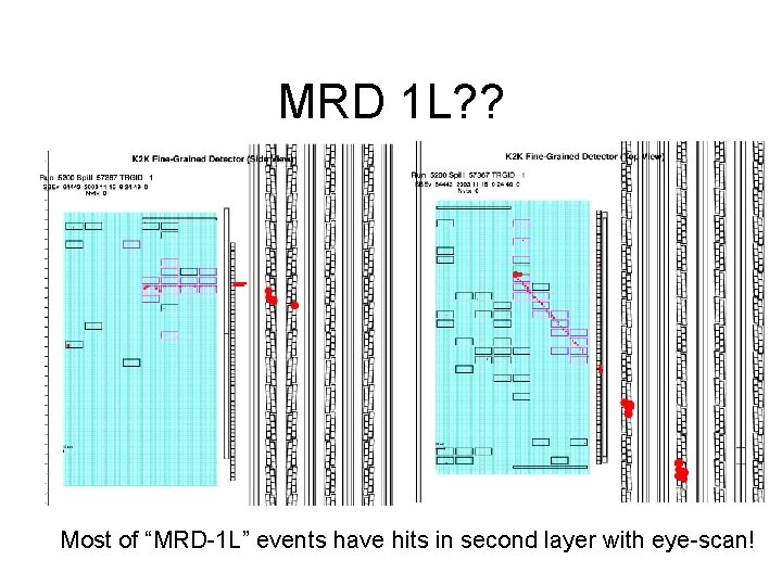 MRD 1 L? ? Most of “MRD-1 L” events have hits in second layer