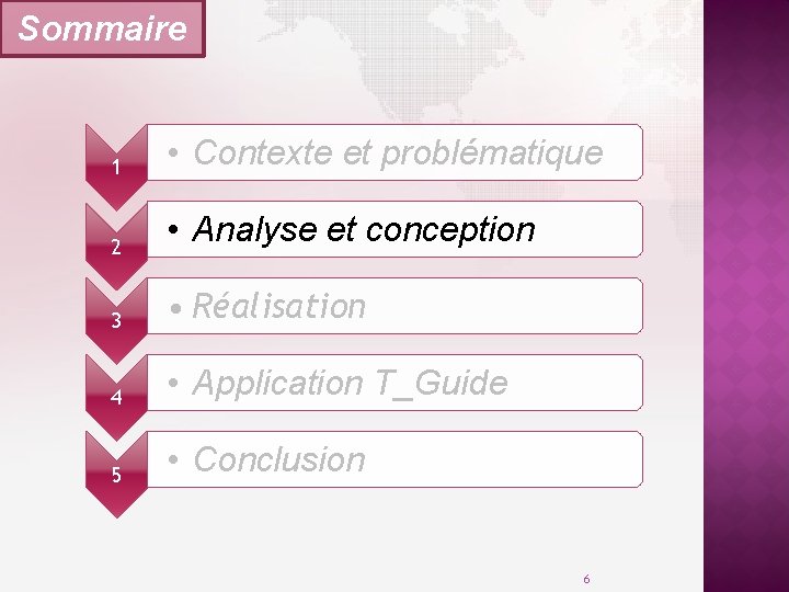 Sommaire 1 • Contexte et problématique 2 • Analyse et conception 3 • Réalisation