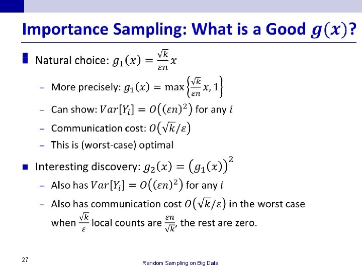  n 27 Random Sampling on Big Data 