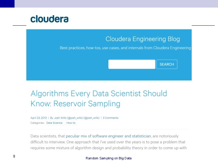 9 Random Sampling on Big Data 
