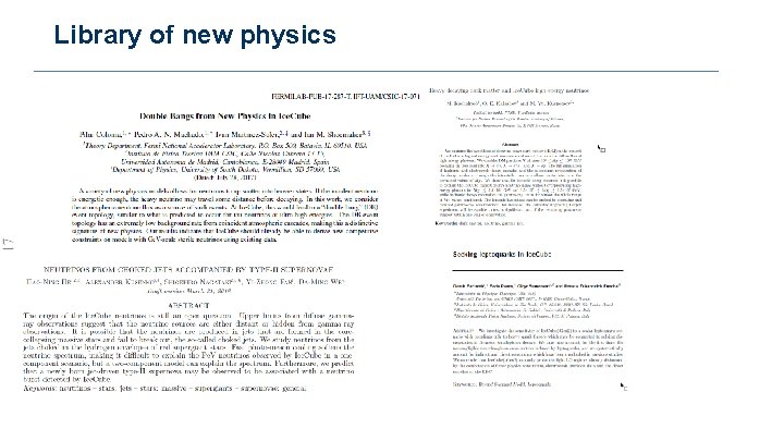 Library of new physics 