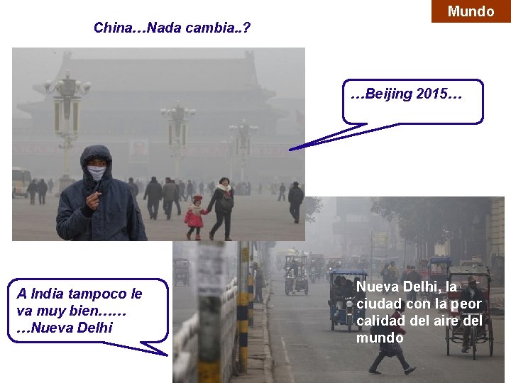 China…Nada cambia. . ? Mundo …Beijing 2015… A India tampoco le va muy bien……