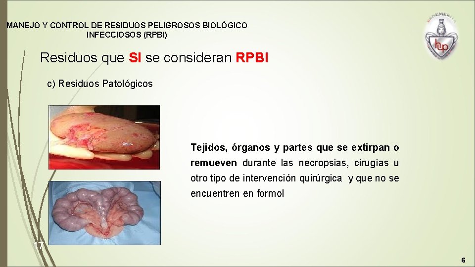 MANEJO Y CONTROL DE RESIDUOS PELIGROSOS BIOLÓGICO INFECCIOSOS (RPBI) Residuos que SI se consideran