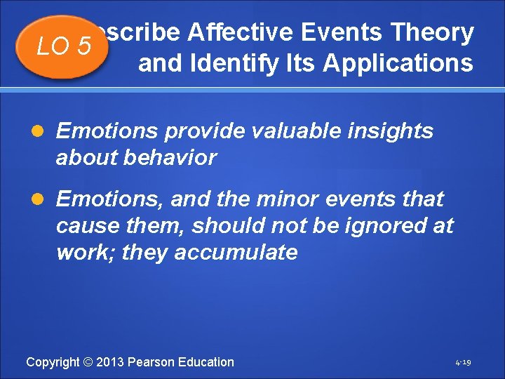 Describe Affective Events Theory LO 5 and Identify Its Applications Emotions provide valuable insights