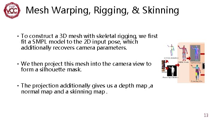 Mesh Warping, Rigging, & Skinning • To construct a 3 D mesh with skeletal