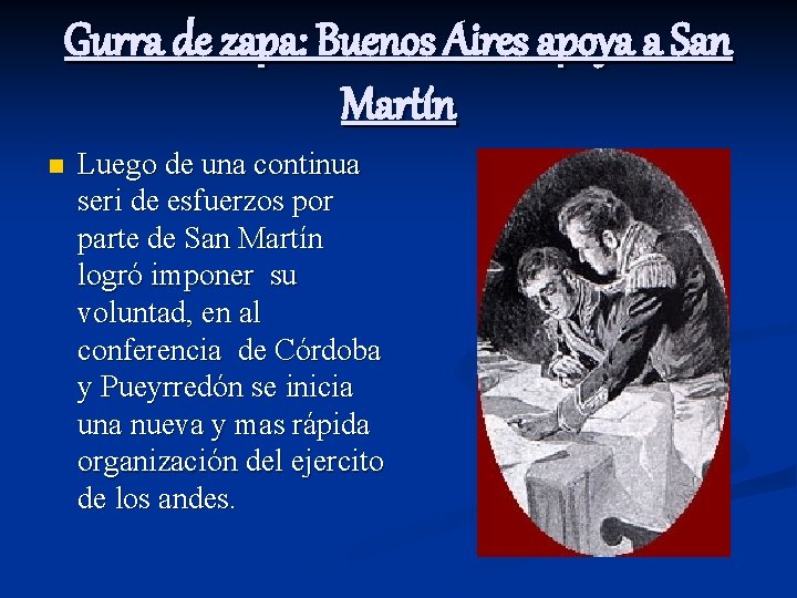 Gurra de zapa: Buenos Aires apoya a San Martín n Luego de una continua