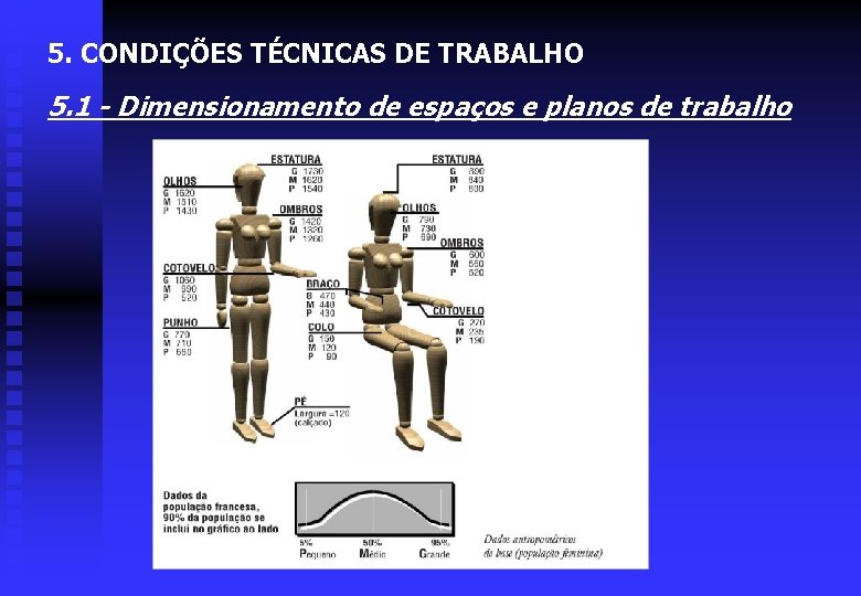 5. CONDIÇÕES TÉCNICAS DE TRABALHO 5. 1 - Dimensionamento de espaços e planos de