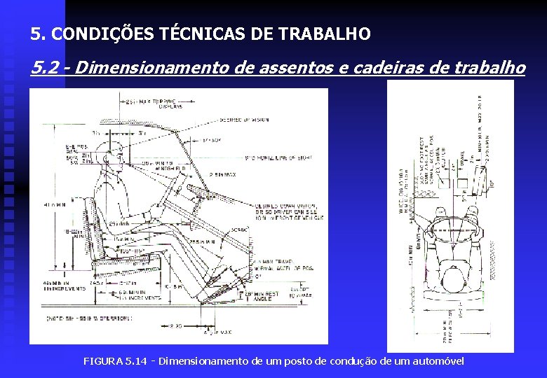 5. CONDIÇÕES TÉCNICAS DE TRABALHO 5. 2 - Dimensionamento de assentos e cadeiras de