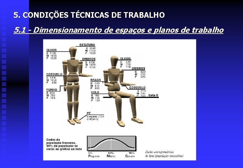 5. CONDIÇÕES TÉCNICAS DE TRABALHO 5. 1 - Dimensionamento de espaços e planos de
